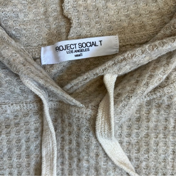 Soft Project Social T Sz M Waffle Knit Pullover Hoodie - Picture 9 of 12
